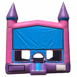 Pink/Purple Bounce House Castle w/ Hoop