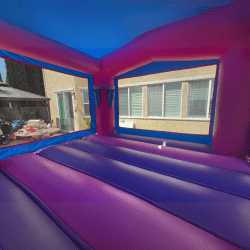 5B5FBDBC 74B3 4E3E 9F12 853B266A08A9 1714150268 Pink/Purple Bounce House Castle w/ Hoop